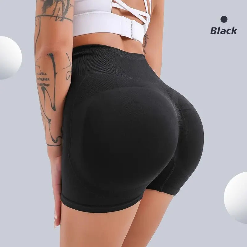 Shorts de sport femme – Taille haute, effet push-up et contrôle du ventre
