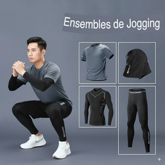 Ensemble de sport pour hommes – T-shirt et short en soie glacée respirante