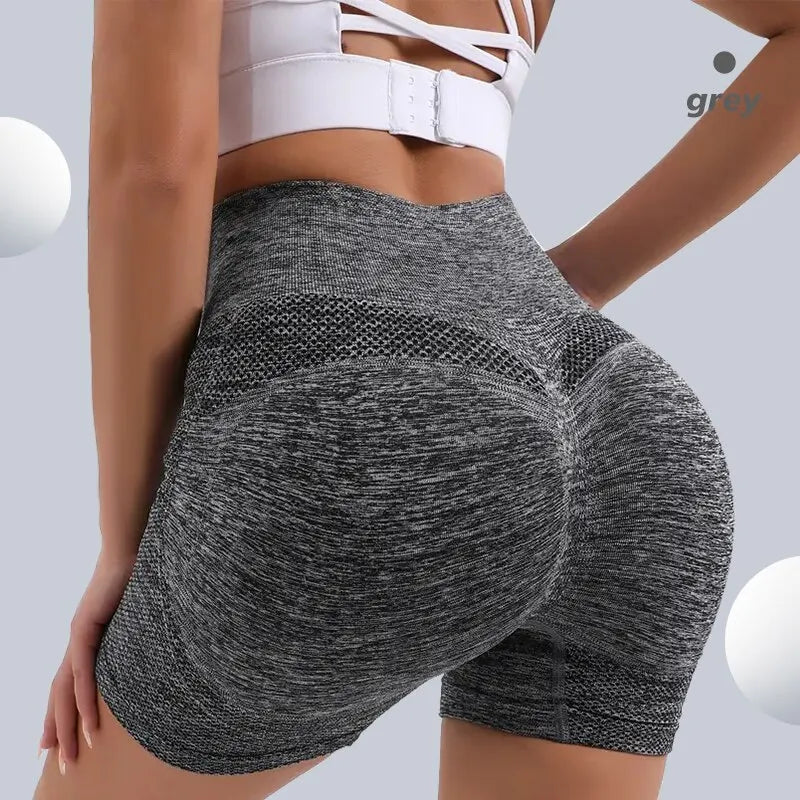 Shorts de sport femme – Taille haute, effet push-up et contrôle du ventre