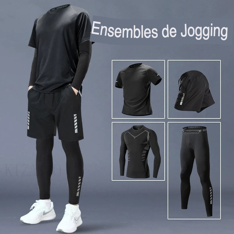 Ensemble de sport pour hommes – T-shirt et short en soie glacée respirante