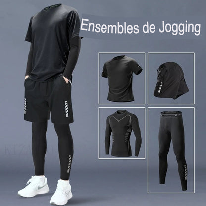 Ensemble de sport pour hommes – T-shirt et short en soie glacée respirante