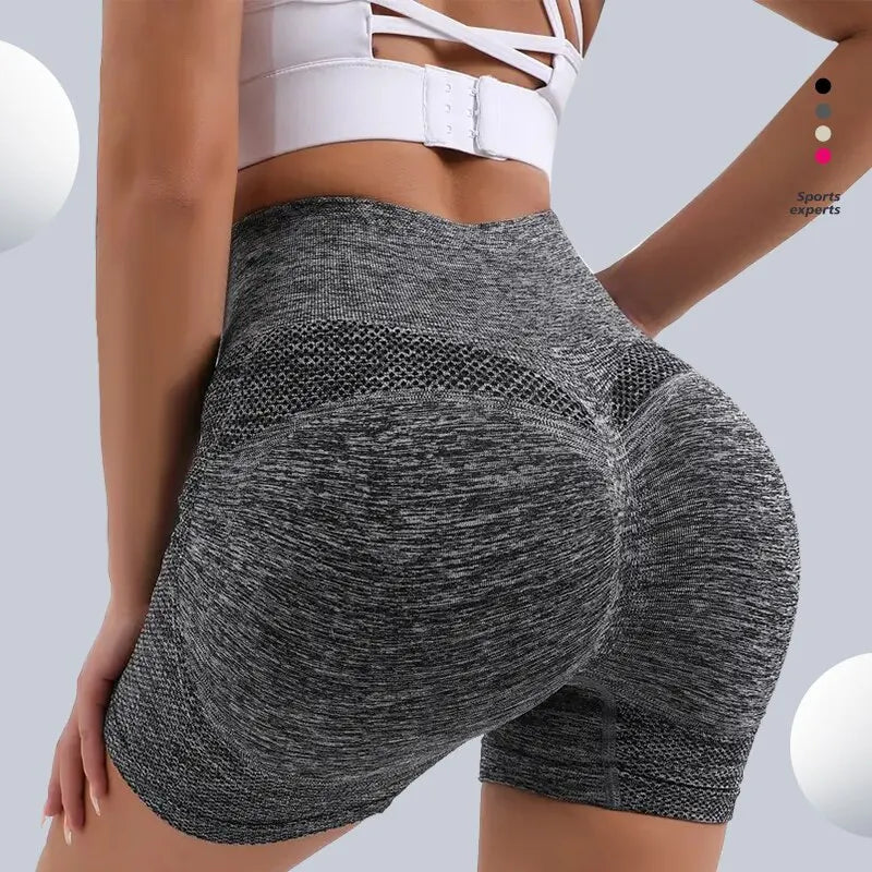 Shorts de sport femme – Taille haute, effet push-up et contrôle du ventre
