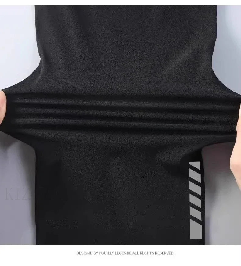 Ensemble de sport pour hommes – T-shirt et short en soie glacée respirante