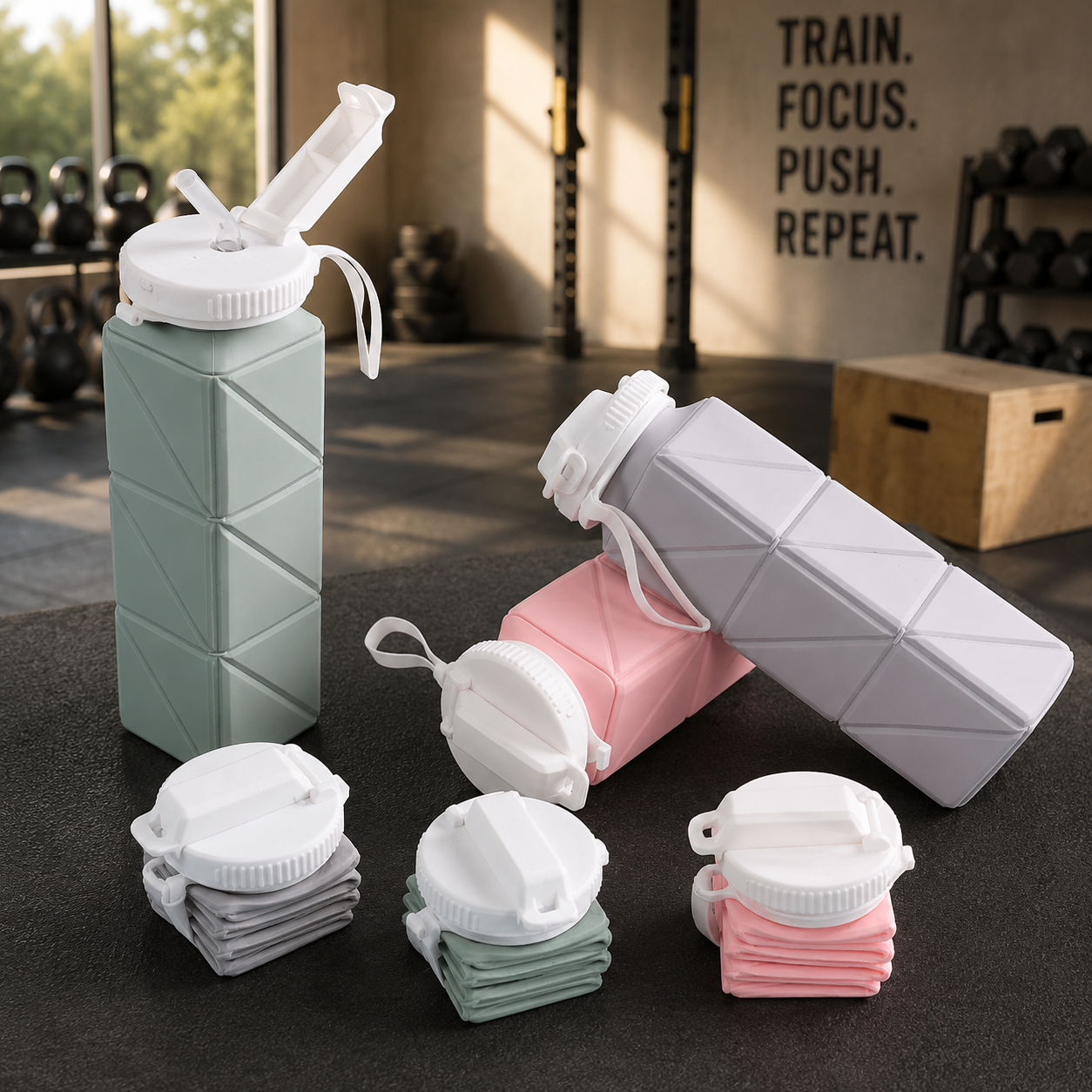 Gourde pliable écologique – Réutilisable et pratique pour le sport