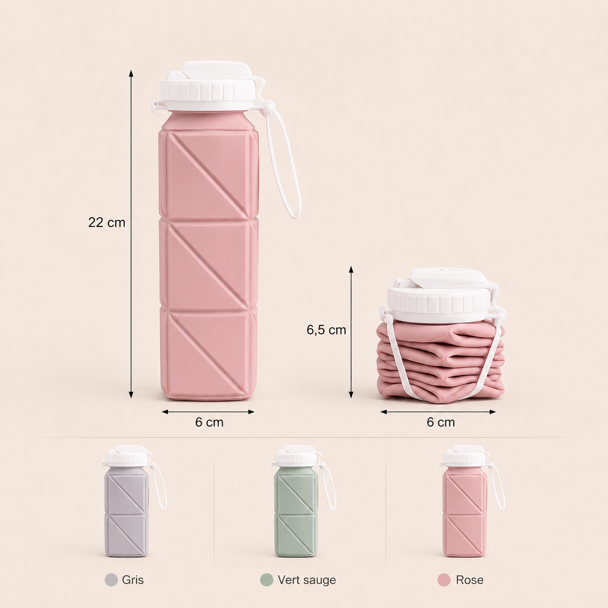 Gourde pliable écologique – Réutilisable et pratique pour le sport