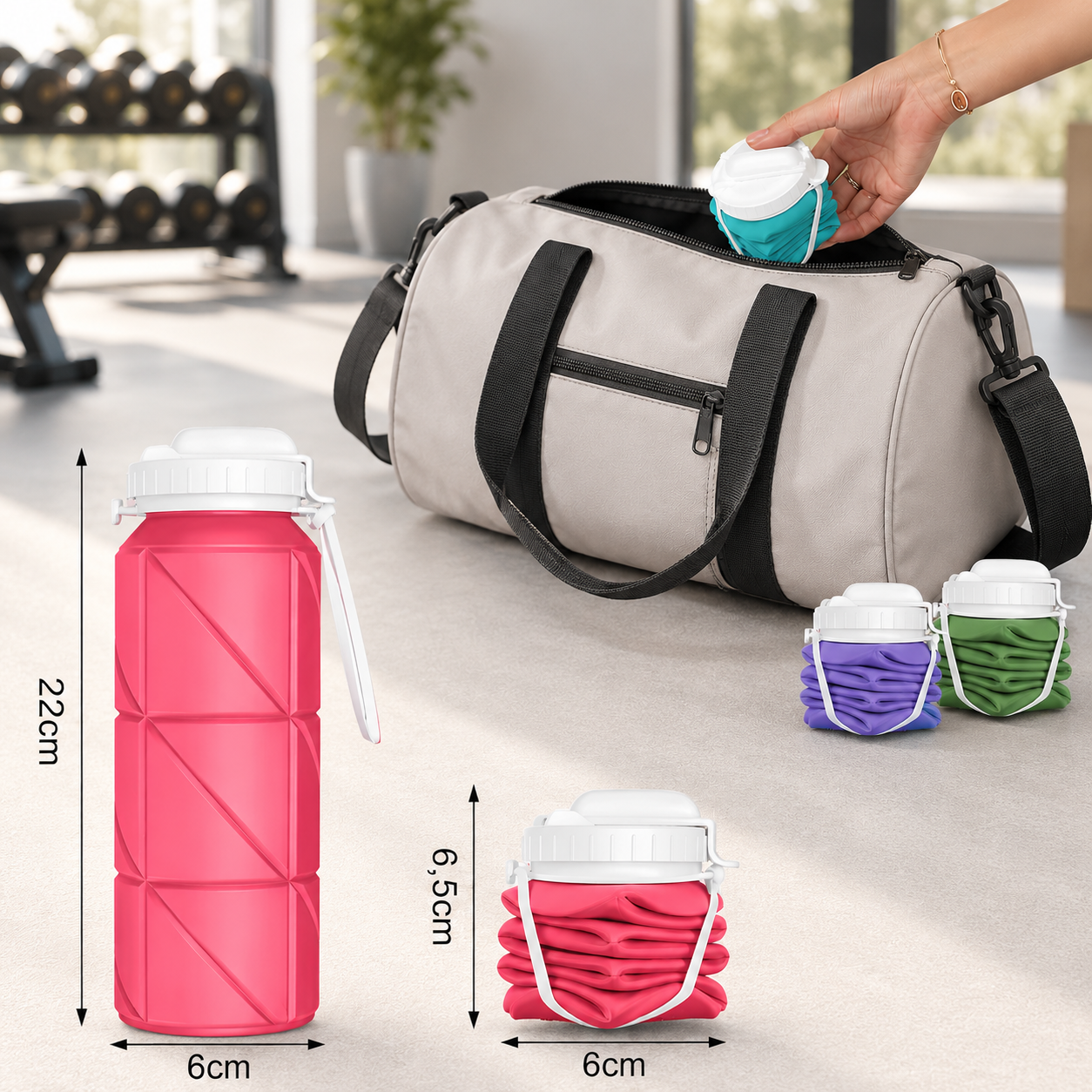 Gourde pliable écologique – Réutilisable et pratique pour le sport
