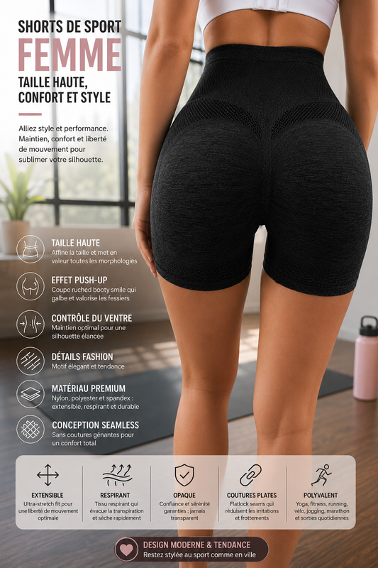 Shorts de sport femme – Taille haute, confort et style